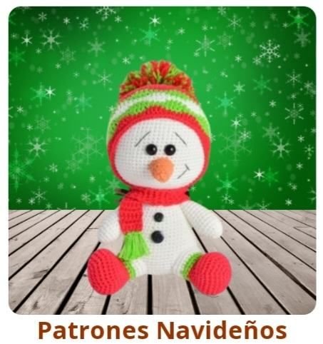 Amigurumi de muñeco de nieve navideño
